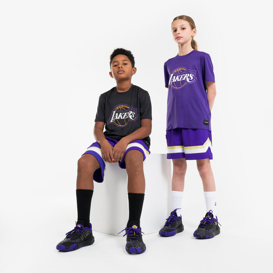 Këpucë Basketbolli për Fëmijë Fast 900 Low-1 - NBA Lakers/E Zezë 6