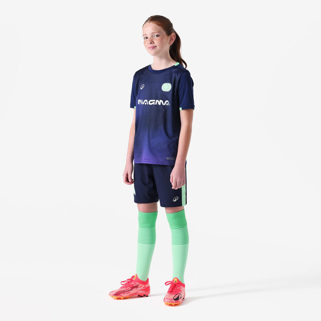 Bluzë Futbolli Mëngë të Shkurtra për Fëmijë Viralto Boreal - Blu Marin / Jeshile 15