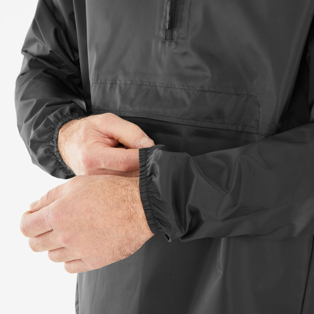 Xhaketë ecjeje për meshkuj kundër erës dhe ujit, Raincut 1/2 Zip - E zezë 5