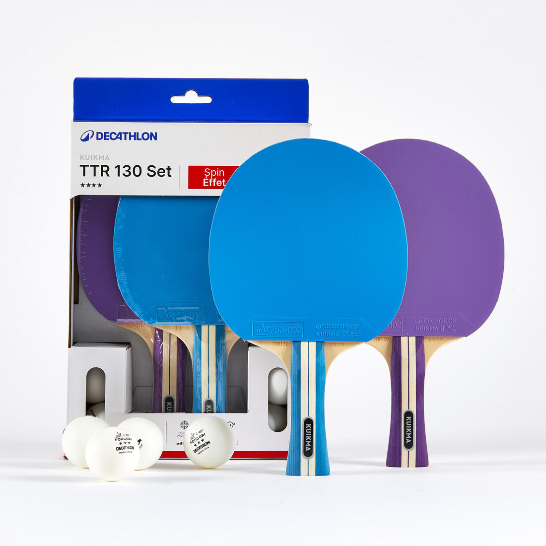Set me 2 shkopinj TTR 130 Spin 4* ITTF Shkollë/Klub + Topa - Vjollcë/Blu