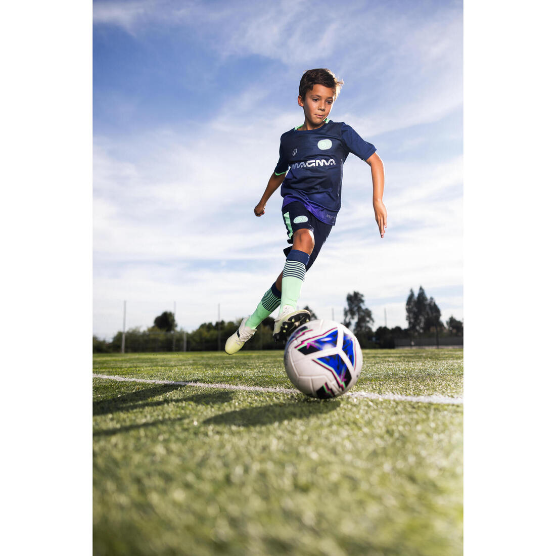 Bluzë Futbolli Mëngë të Shkurtra për Fëmijë Viralto Boreal - Blu Marin / Jeshile 9
