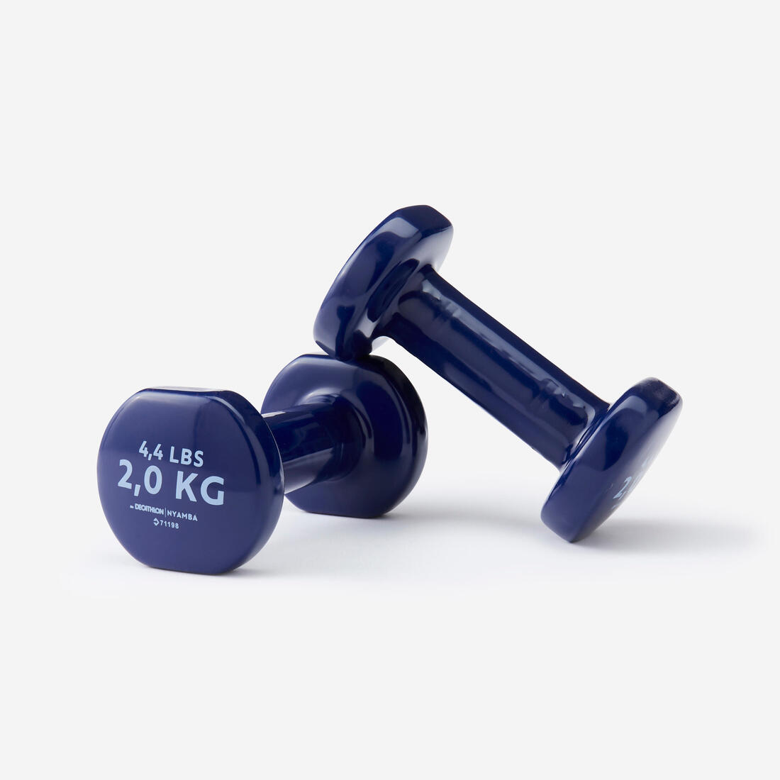 Shtangë dore fitnesi 2 kg, pako dyshe, gize pjesërisht e ricikluar - Blu marine