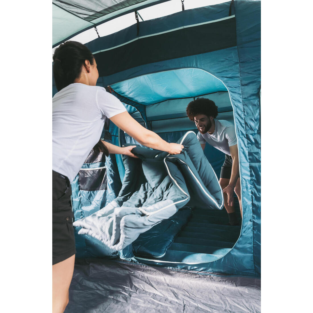 Çantë gjumi kampingu 10°C në pambuk, Ultim Comfort - Blu 6