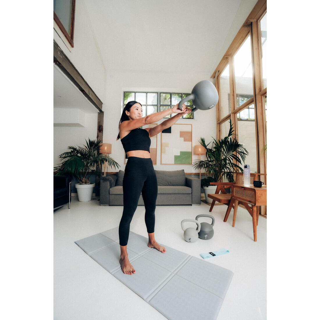 Kettlebell i butë për shtëpi, 8 kg - Gri 6