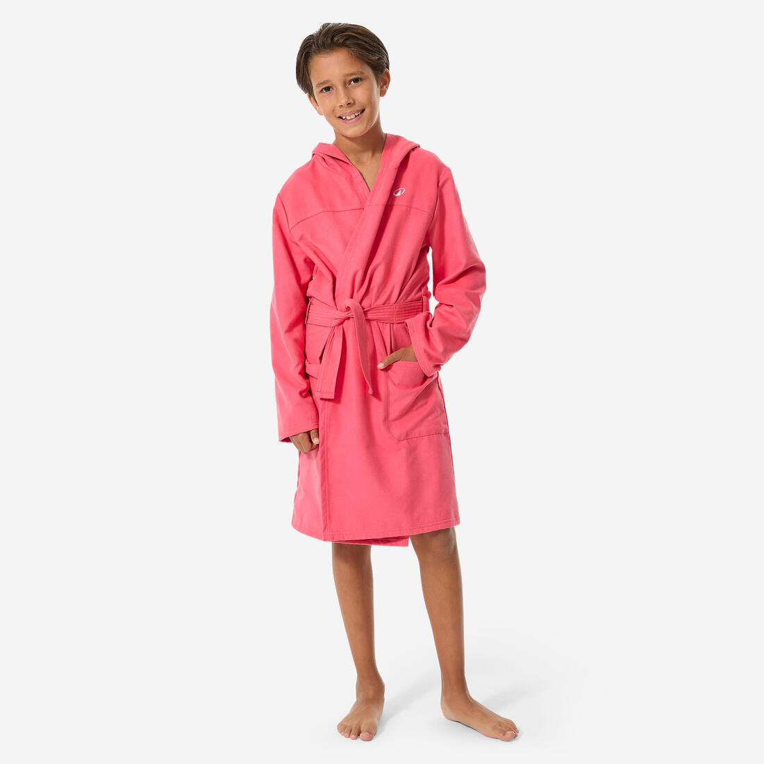 Rroba banje kompakte me kapuç për fëmijë prej mikrofibre në ngjyrë blu prusiane 6