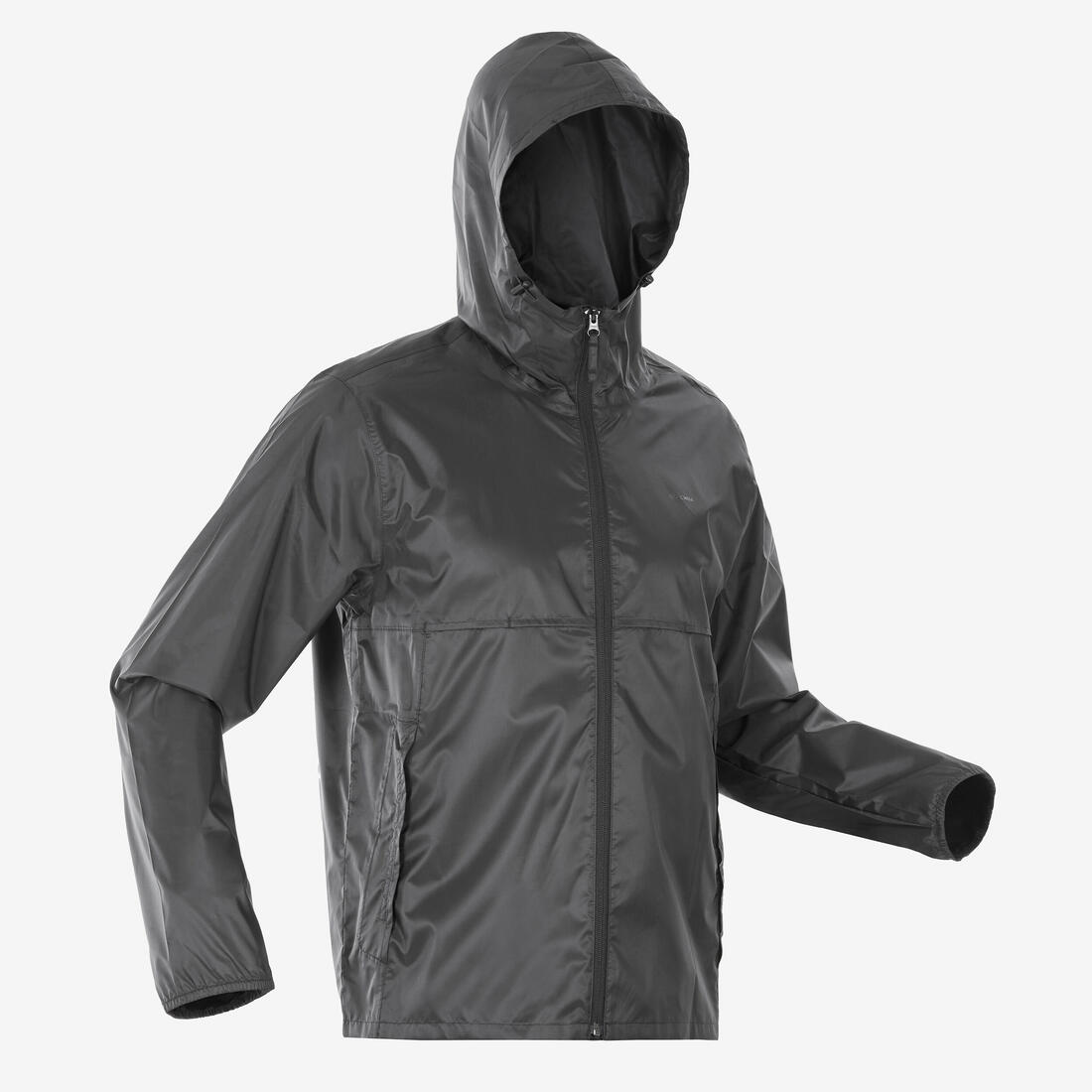Xhaketë ecjeje për meshkuj kundër erës dhe ujit, Raincut Full Zip - E zezë 4