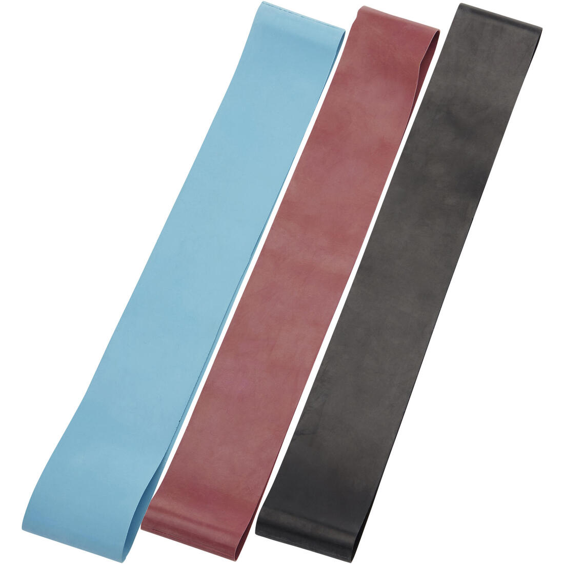 Shirita Rezistence për Fitnes, Pako me Tre Pesha 5-6-7 kg - Blu/Burgundi/E Zezë