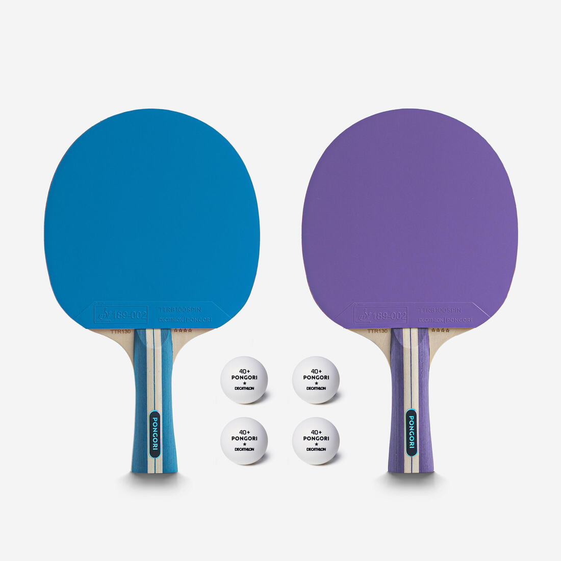 Set me 2 shkopinj TTR 130 Spin 4* ITTF Shkollë/Klub + Topa - Vjollcë/Blu 2