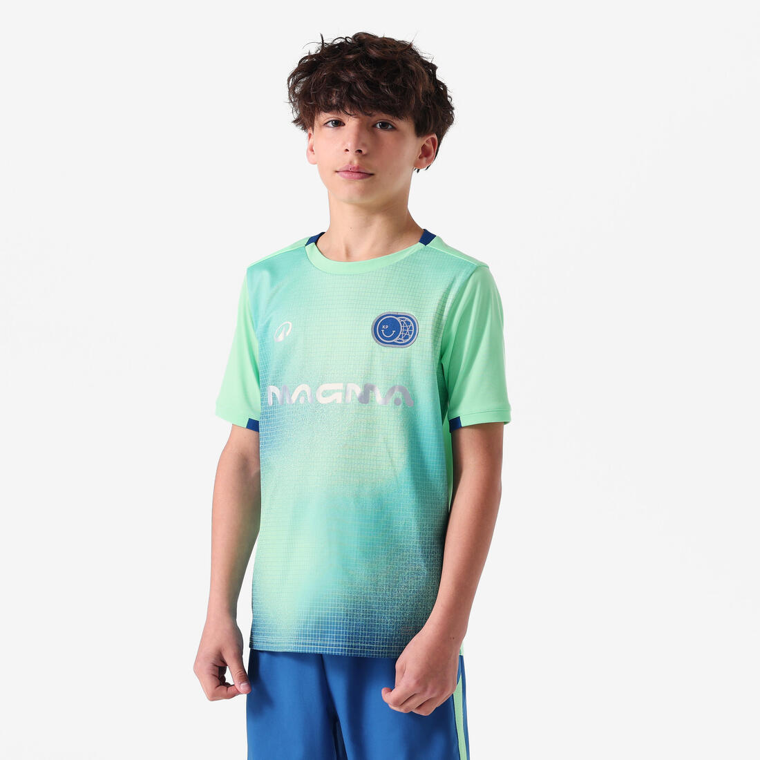 Bluzë Futbolli Mëngë të Shkurtra për Fëmijë Viralto Boreal - Blu Marin / Jeshile