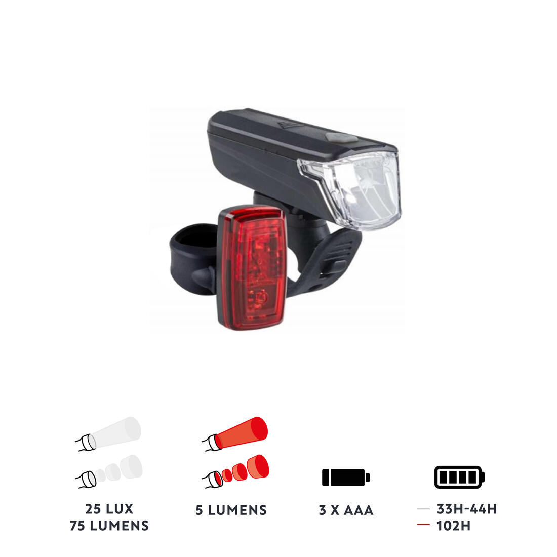 Set dritash LED për biçikletë me bateri përpara dhe prapa ST 110 4