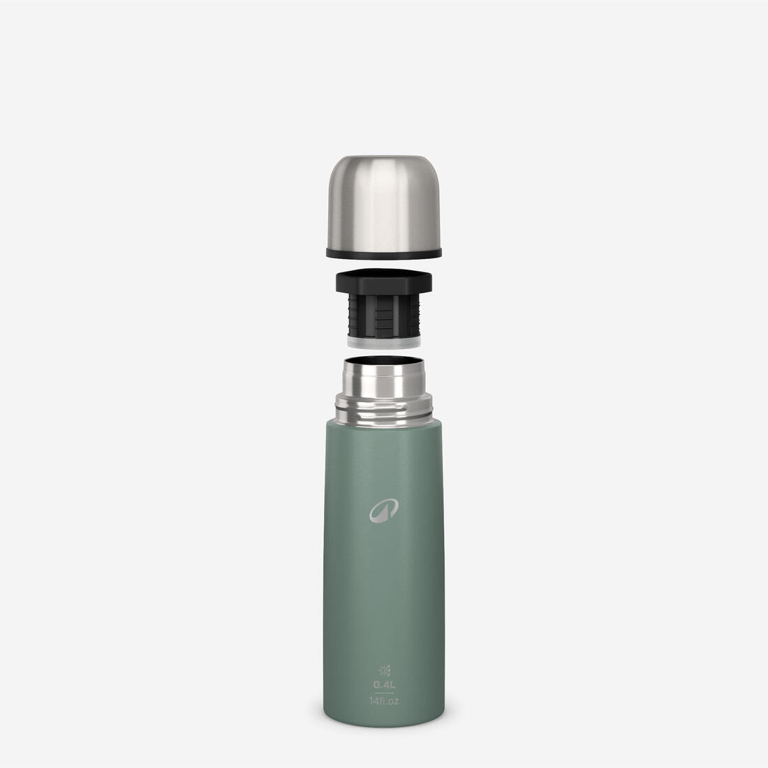 0.4 L stainless steel insulated flask with cup for hiking 4