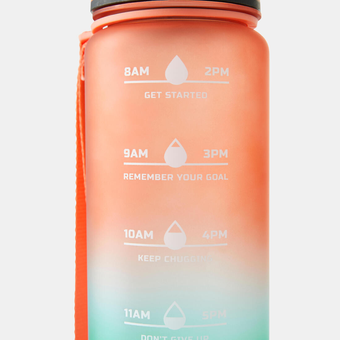 1 Litre Fitness Bottle Motivation - Orange/Green 4