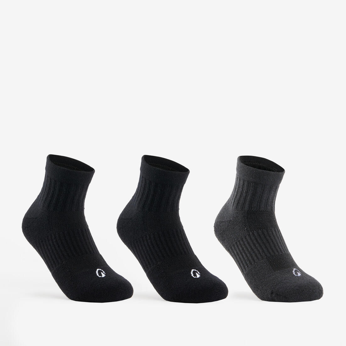 Çorape Sportive për Fëmijë, Mesme-Lartë, Tri-Pack RS 500 - E Zezë/Gri