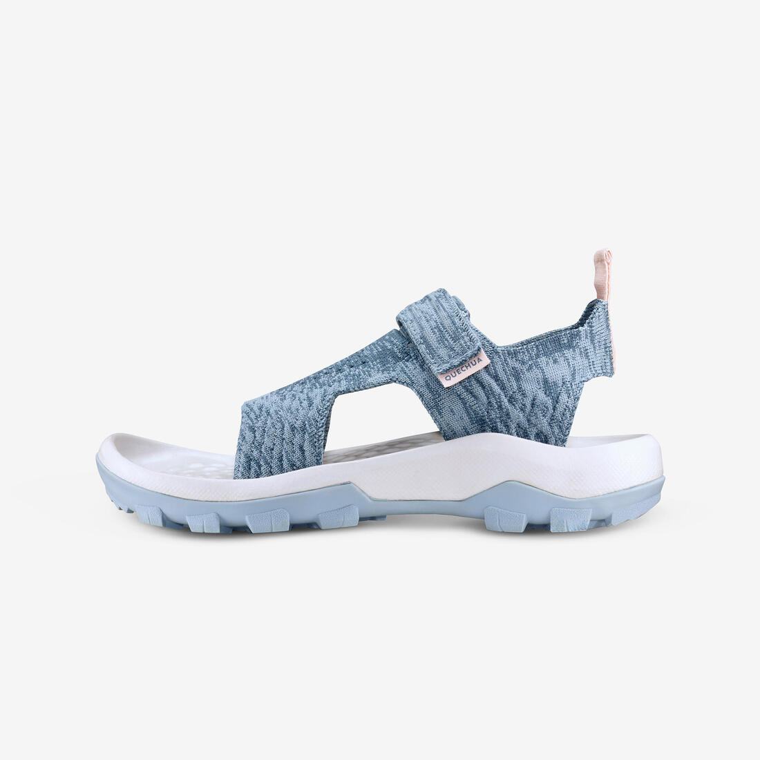 Kids’ comfortable hiking sandals with riptab, UK sizes 10 to 6, NH500 - Grey