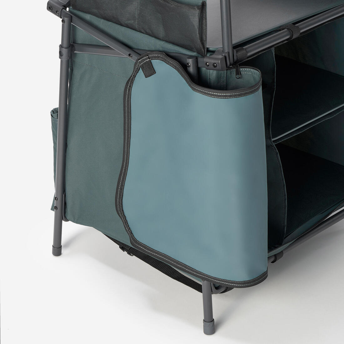 Camping kitchen unit L, foldable and with a wind shield 13