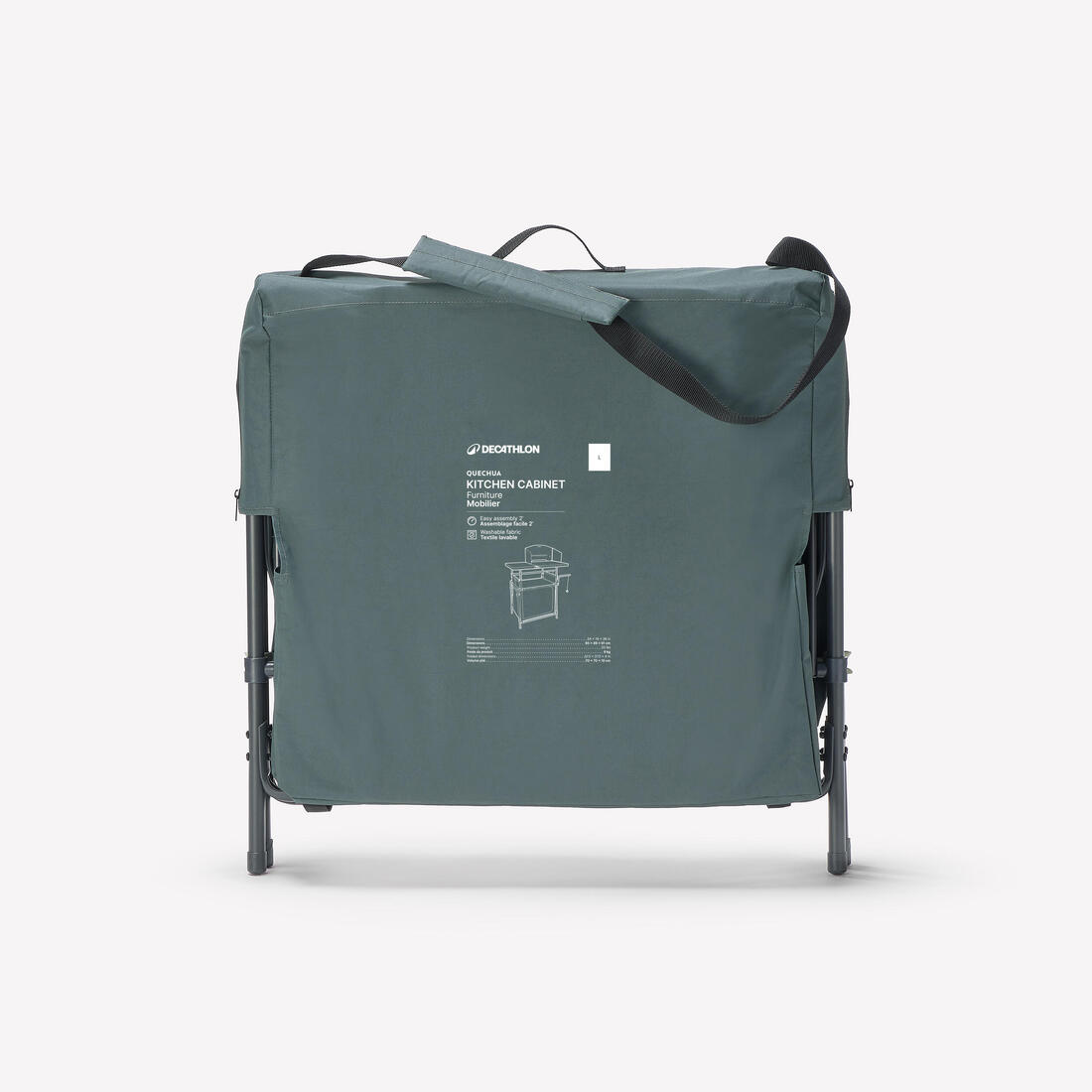 Camping kitchen unit L, foldable and with a wind shield 2