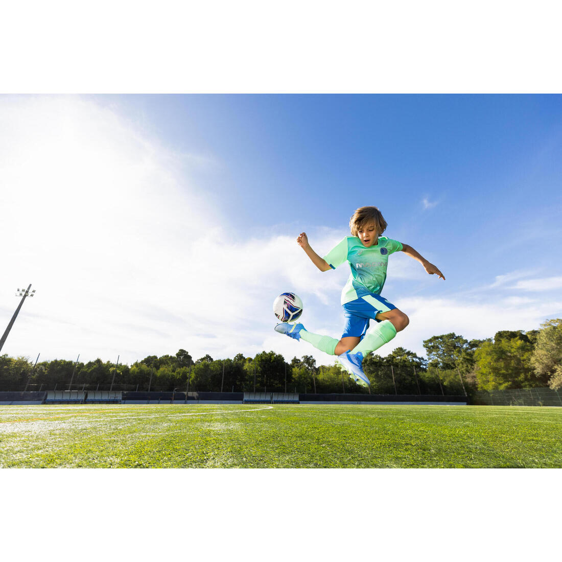 Bluzë Futbolli Mëngë të Shkurtra për Fëmijë Viralto Boreal - Blu Marin / Jeshile 8