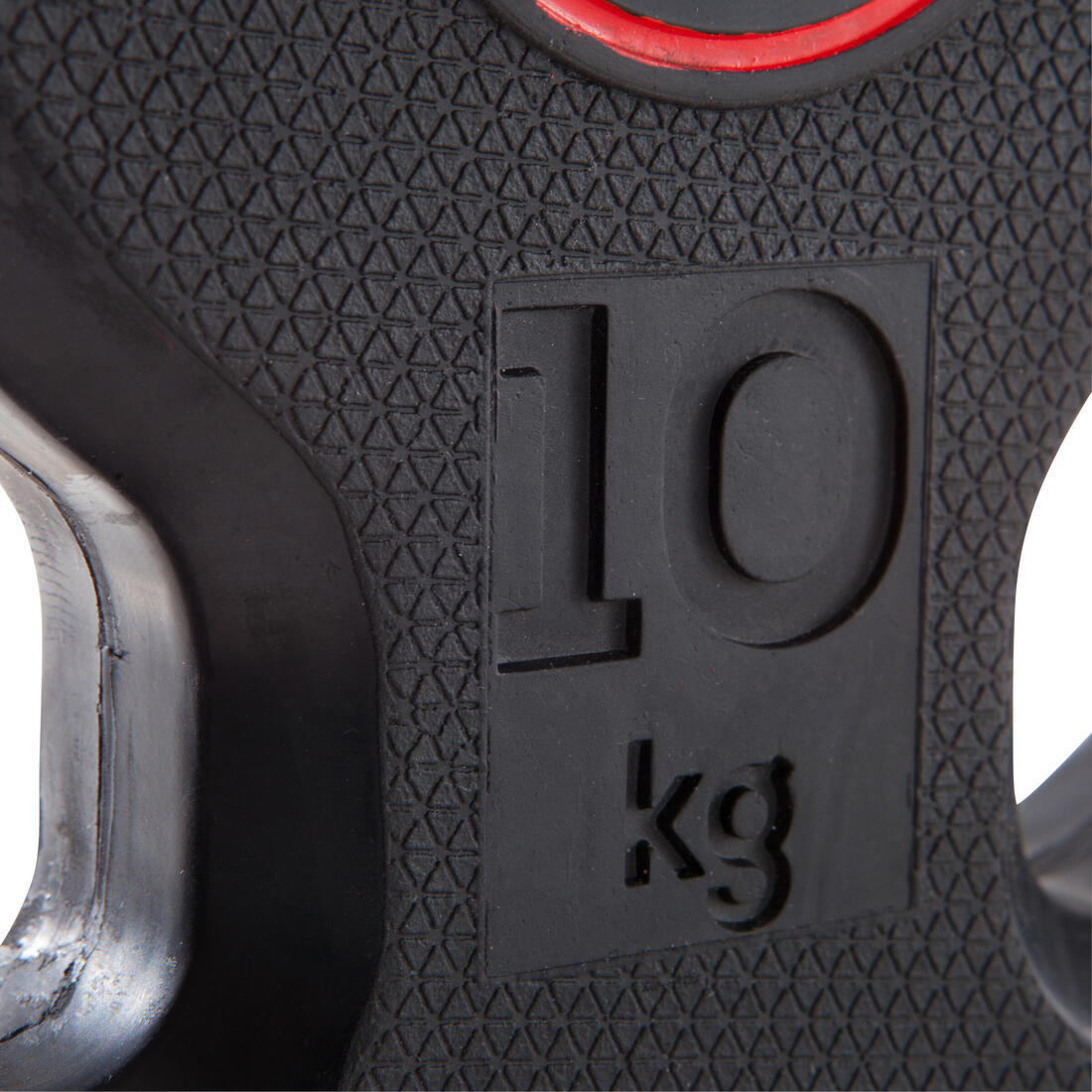Weight of rubber disc with handles 28 mm 10 kg, partially recycled iro ...