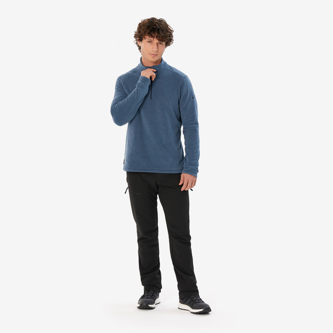 Men’s Mountain Hiking Fleece MH100 Half Zip - Blue 2