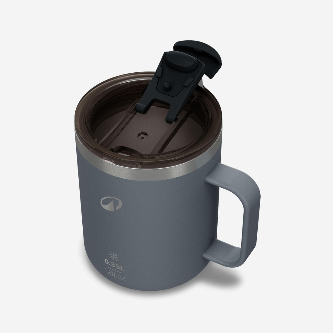 Shishe inoksi 0.35 l e izoluar 900, për kamping, ecje malore/ecje malore - gri 5