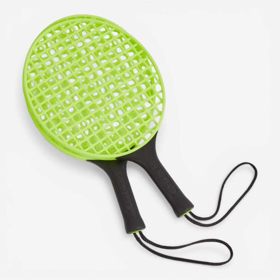 Kids' Speedball Set Turnball (1 Post, 2 Rackets, and 1 Ball) - Black/Yellow 8
