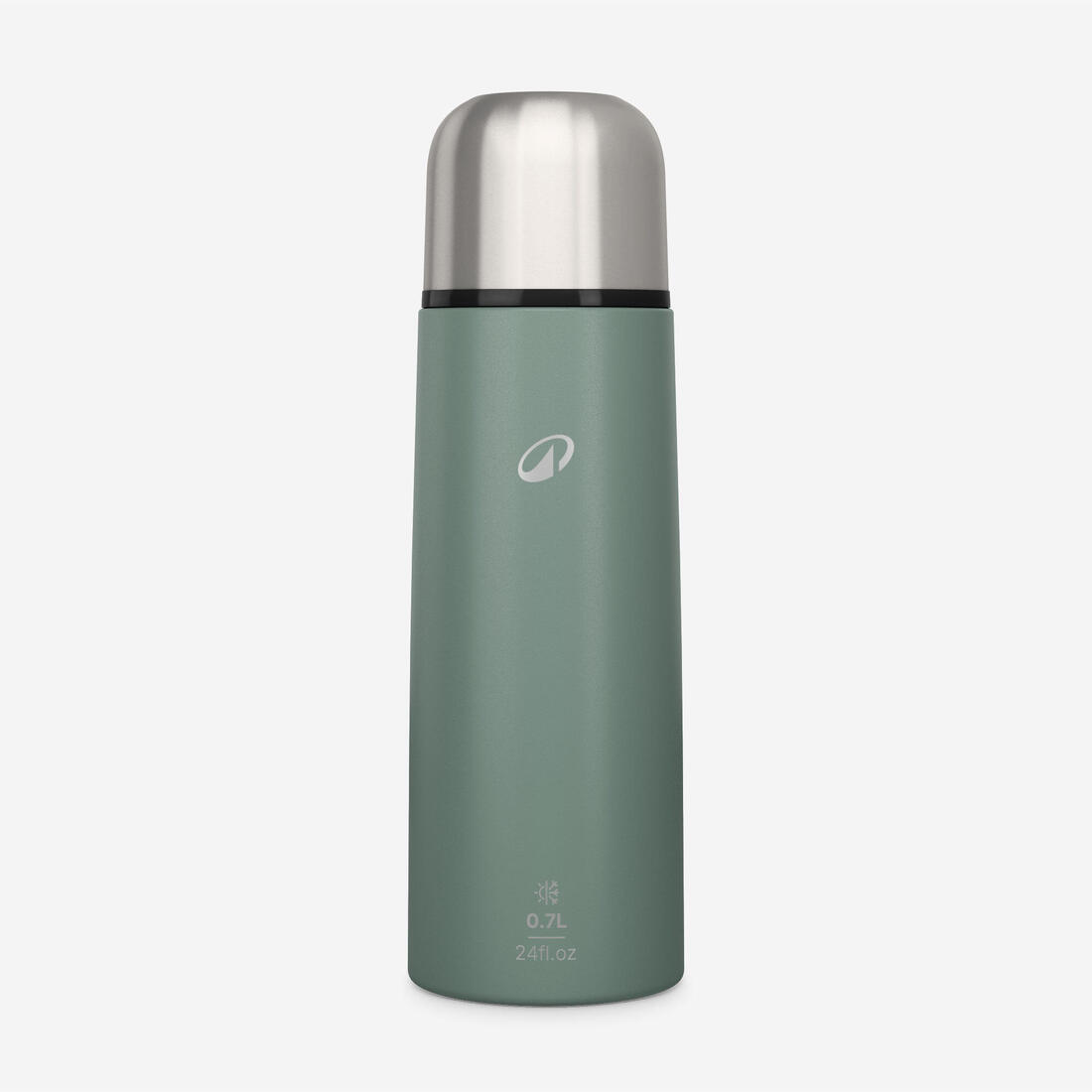 0.7 L stainless steel insulated flask with cup for hiking - Green