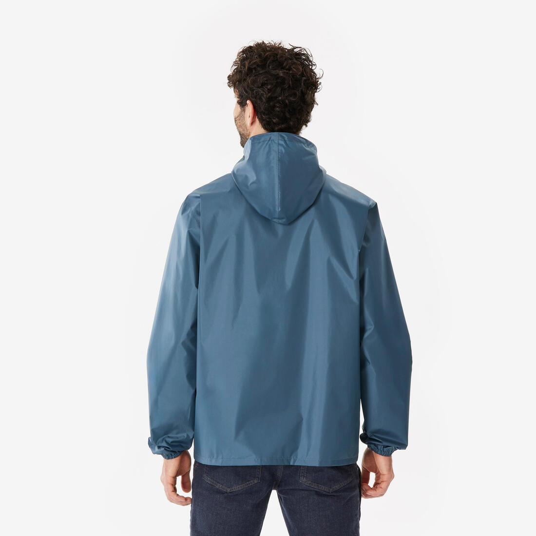 Xhaketë ecjeje për meshkuj kundër erës dhe ujit, Raincut Full Zip - E zezë 7