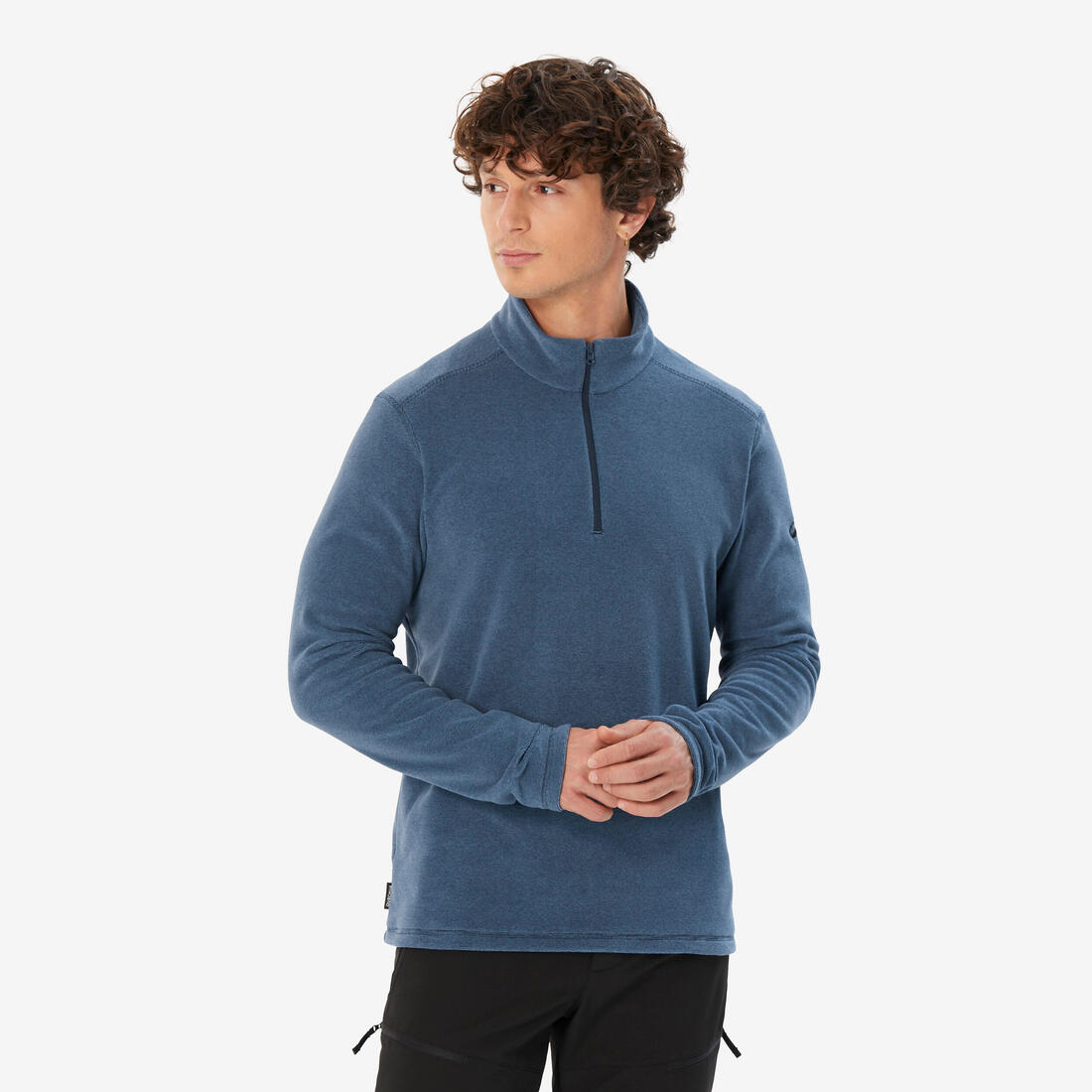 Men’s Mountain Hiking Fleece MH100 Half Zip - Blue