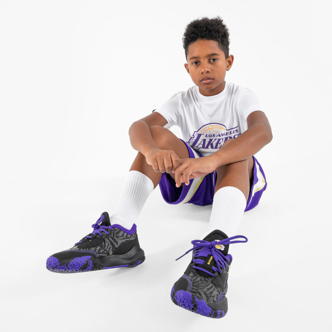 Këpucë Basketbolli për Fëmijë Fast 900 Low-1 - NBA Lakers/E Zezë 24