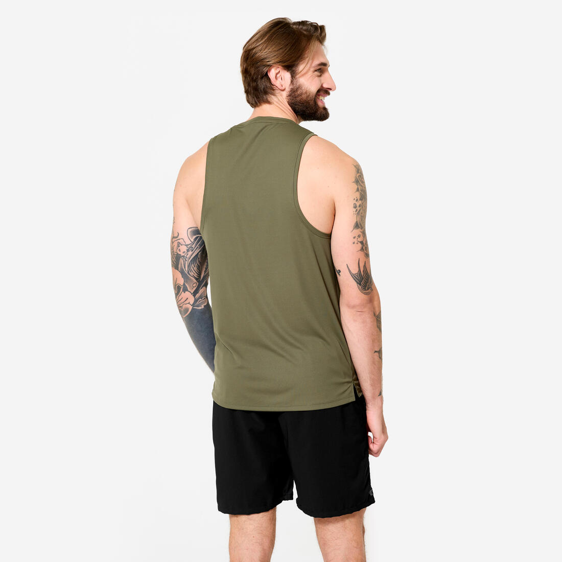 Bluzë pa mëngë të frymëmarrjes për fitnes për meshkuj - E zezë 4