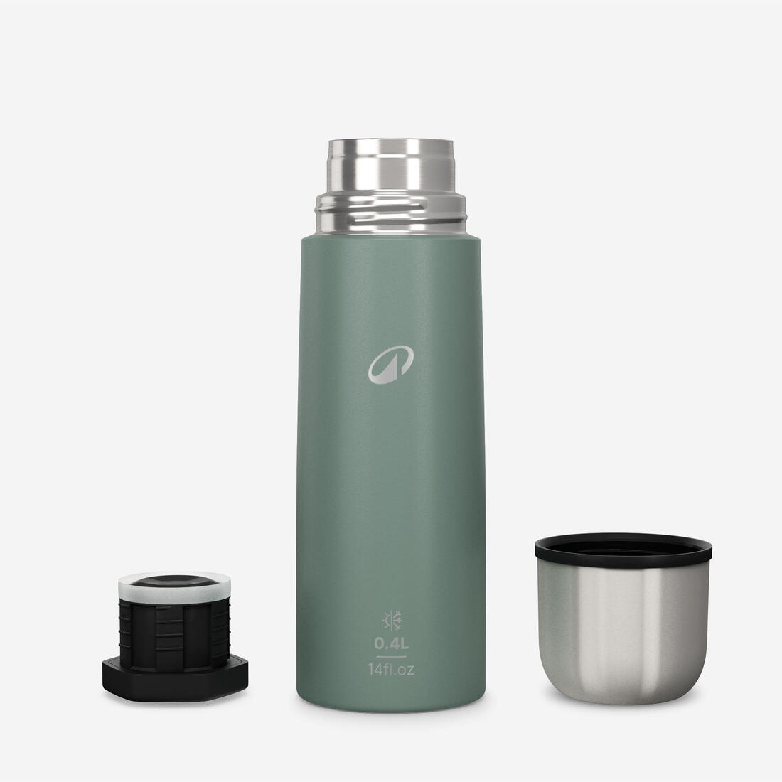 0.4 L stainless steel insulated flask with cup for hiking 2