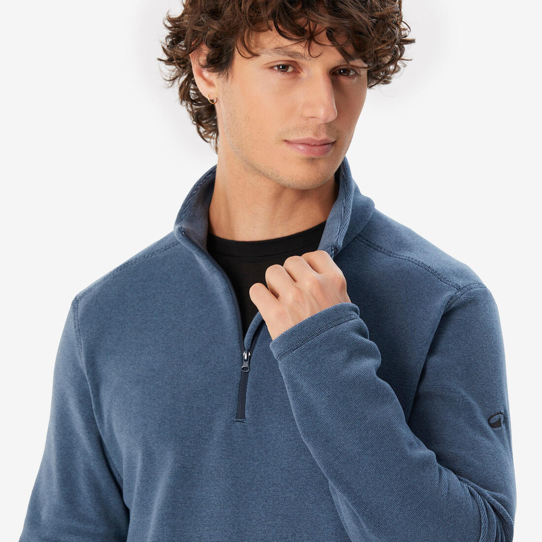 Men’s Mountain Hiking Fleece MH100 Half Zip - Blue 4