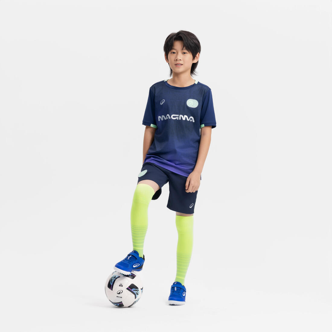 Bluzë Futbolli Mëngë të Shkurtra për Fëmijë Viralto Boreal - Blu Marin / Jeshile 13