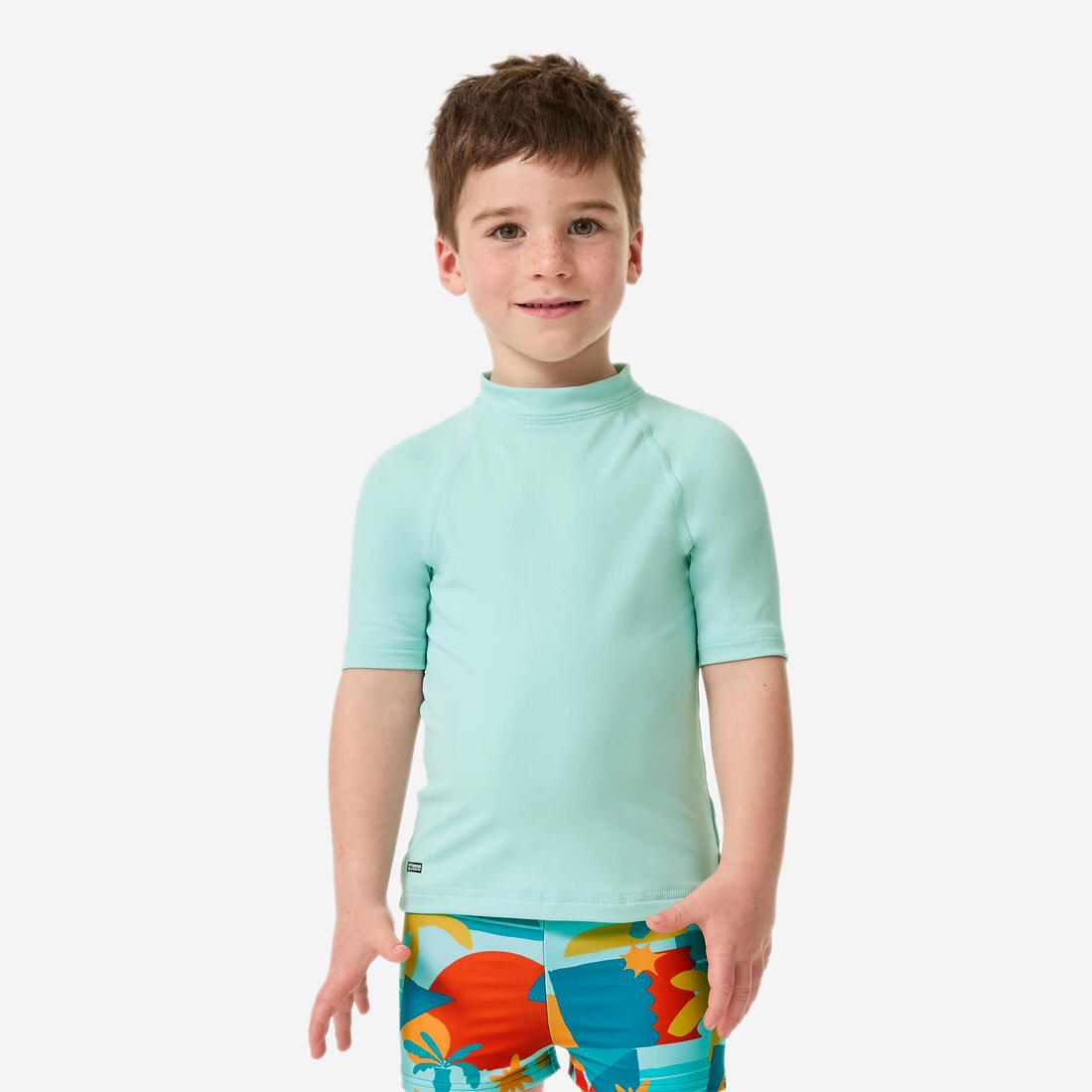 Bluzë për bebe me mëngë të shkurtra anti-UV, blu e çelët 2