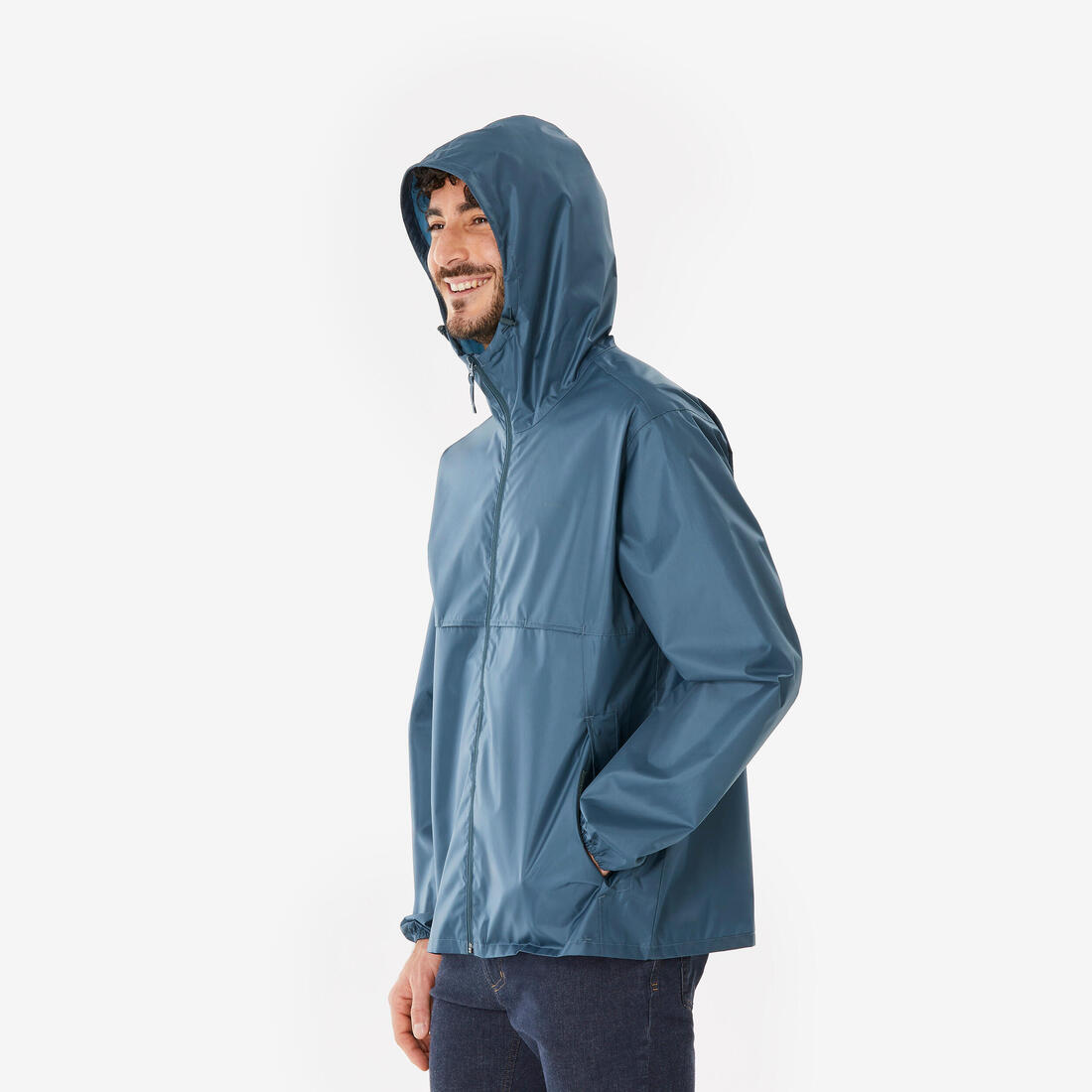 Xhaketë ecjeje për meshkuj kundër erës dhe ujit, Raincut Full Zip - E zezë 13