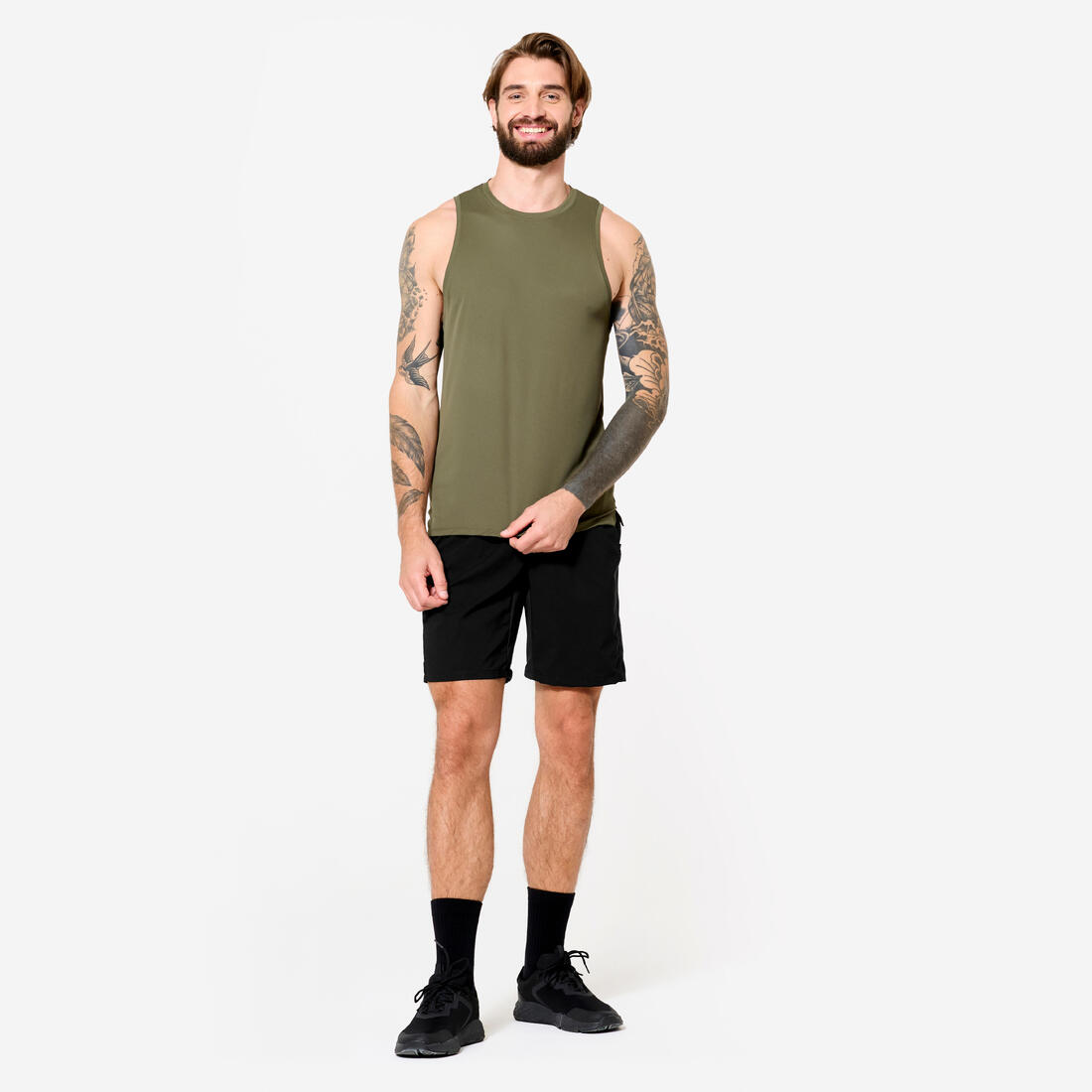 Bluzë pa mëngë të frymëmarrjes për fitnes për meshkuj - E zezë 2