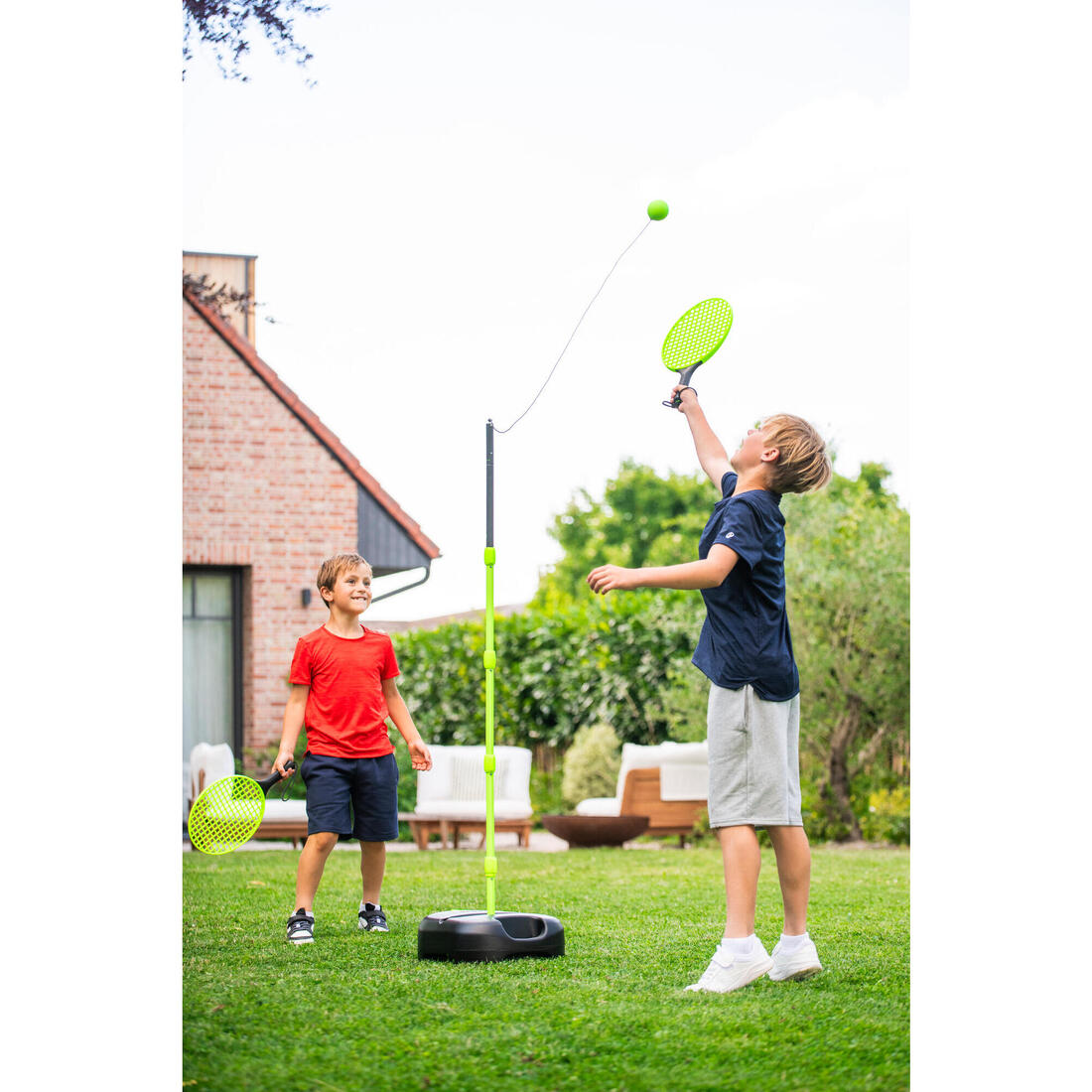 Kids' Speedball Set Turnball (1 Post, 2 Rackets, and 1 Ball) - Black/Yellow 10