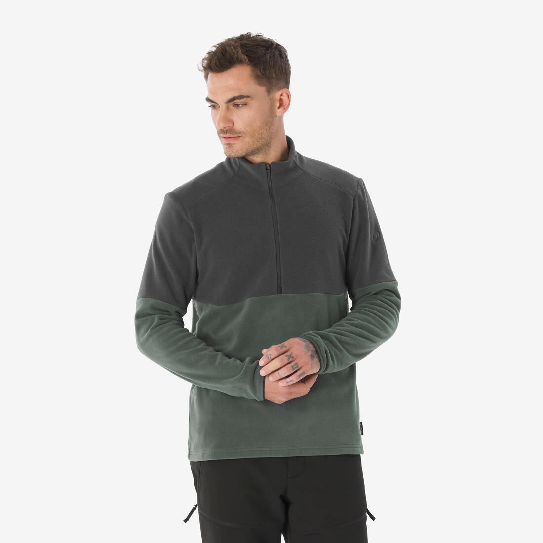 Men’s mountain hiking fleece jacket, MH500 Half Zip